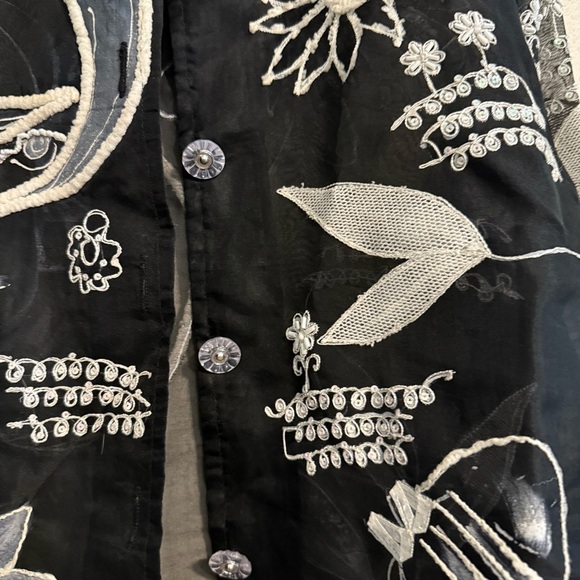 Sandy Starkman Women’s Silk Jacket Size XS abstract Art To Wear Mixed Textile - Picture 4 of 9